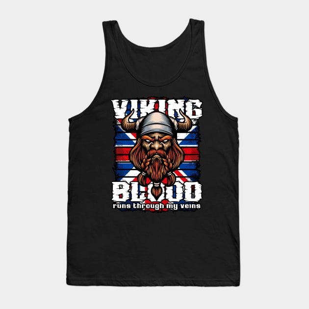 Viking Blood Through My Veins UK British Vikings Tank Top by RadStar